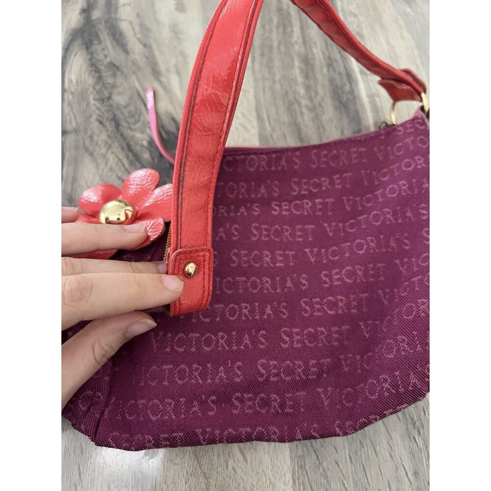 Victorias Secret Y2K Flower Logo Monogram Canvas Shoulder Bag Purse vintage - Picture 6 of 9